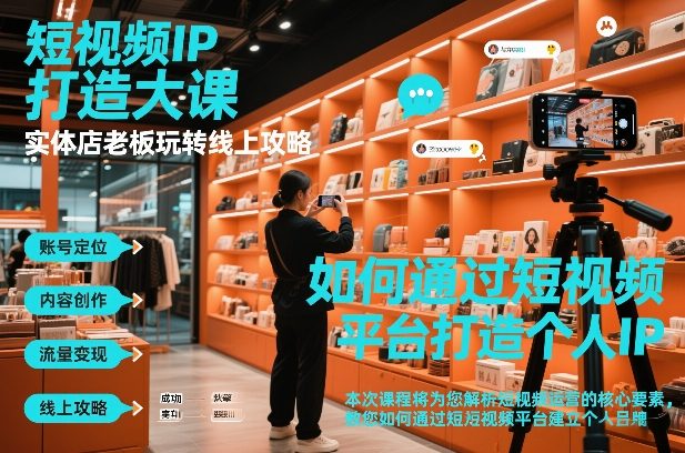 短视频ip打造大课，实体店老板玩转线上攻略-保成圈-山云人力,分享创业咨询_最新网络项目资源