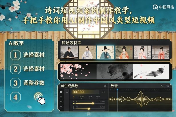 古诗词短视频案例制作教学，手把手教你用AI制作中国风类型短视频-保成圈-山云人力,分享创业咨询_最新网络项目资源