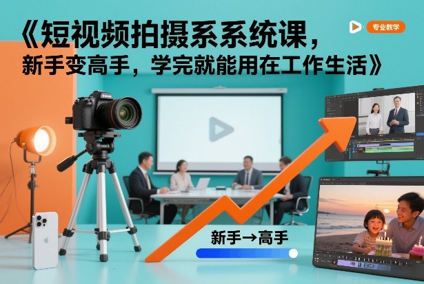 短视频拍摄系统课，新手变高手，学完就能用在工作生活-保成圈-山云人力,分享创业咨询_最新网络项目资源