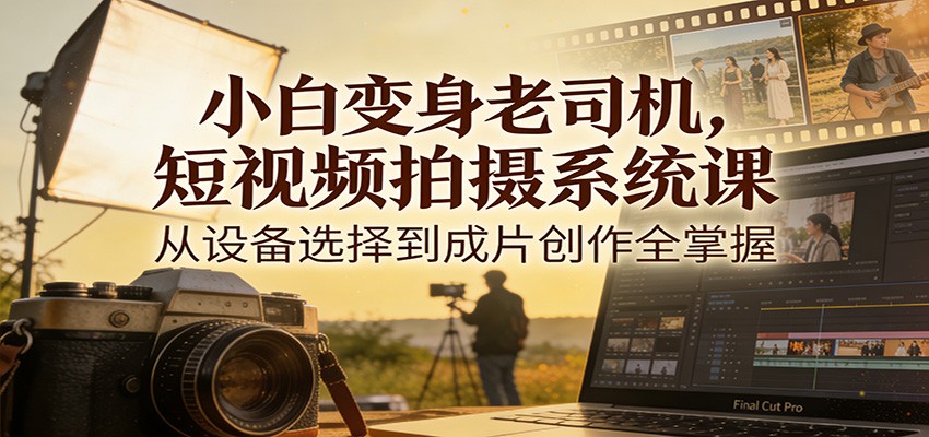 小白变身老司机，短视频拍摄系统课，从设备选择到成片创作全掌握-保成圈-山云人力,分享创业咨询_最新网络项目资源