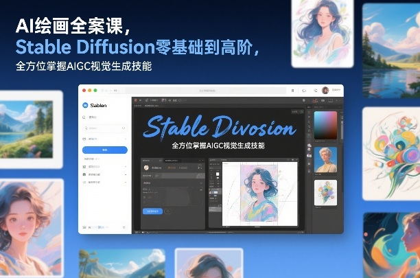 AI绘画全案课，Stable Diffusion零基础到高阶，全方位掌握AIGC视觉生成技能-保成圈-山云人力,分享创业咨询_最新网络项目资源