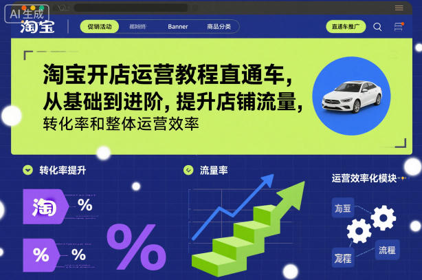 淘宝开店运营教程直通车，从基础到进阶，提升店铺流量，转化率和整体运营效率(更新26年1月)-保成圈-山云人力,分享创业咨询_最新网络项目资源