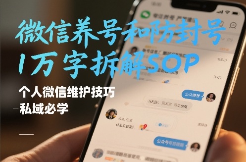 微信养号和防封号1万字拆解SOP，个人微信维护技巧，私域必学【文档】-保成圈-山云人力,分享创业咨询_最新网络项目资源