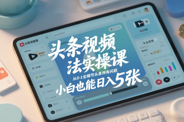 头条视频玩法实操课，从0-1全细节头条所有问题，小白也能日入5张-保成圈-山云人力,分享创业咨询_最新网络项目资源