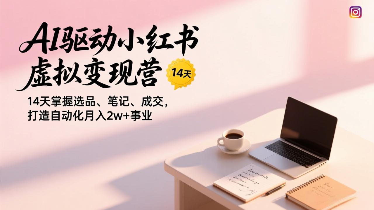AI驱动小红书虚拟变现营，14天掌握选品、笔记、成交，打造自动化月入2w+事业-保成圈-山云人力,分享创业咨询_最新网络项目资源