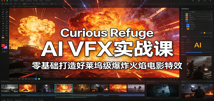 Curious Refuge AI VFX实战课，零基础打造好莱坞级爆炸火焰电影特效-保成圈-山云人力,分享创业咨询_最新网络项目资源