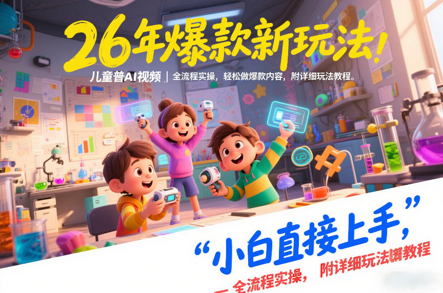26年爆款新玩法，儿童科普AI视频，全流程实操，轻松做爆款内容，小白直接上手，附详细玩法教程-保成圈-山云人力,分享创业咨询_最新网络项目资源