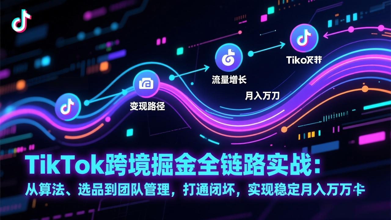 TikTok跨境掘金全链路实战：从算法、选品到团队管理，打通闭环，实现稳定月入万刀-保成圈-山云人力,分享创业咨询_最新网络项目资源