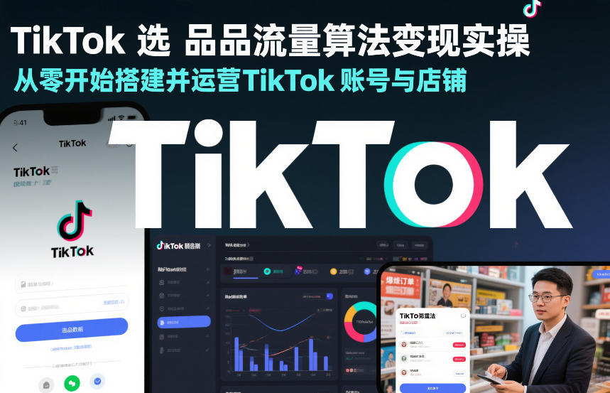 TikTok选品流量算法变现实操，从零开始搭建并运营TikTok账号与店铺-保成圈-山云人力,分享创业咨询_最新网络项目资源