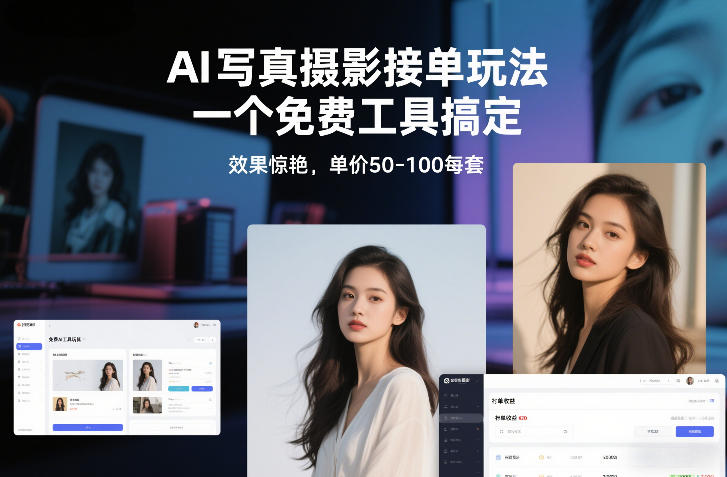 AI写真摄影接单玩法，一个免费工具搞定，效果惊艳，单价50-100每套-保成圈-山云人力,分享创业咨询_最新网络项目资源