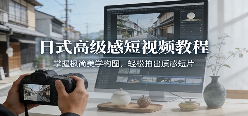 日式高级感短视频教程：掌握极简美学构图，轻松拍出质感短片-保成圈-山云人力,分享创业咨询_最新网络项目资源