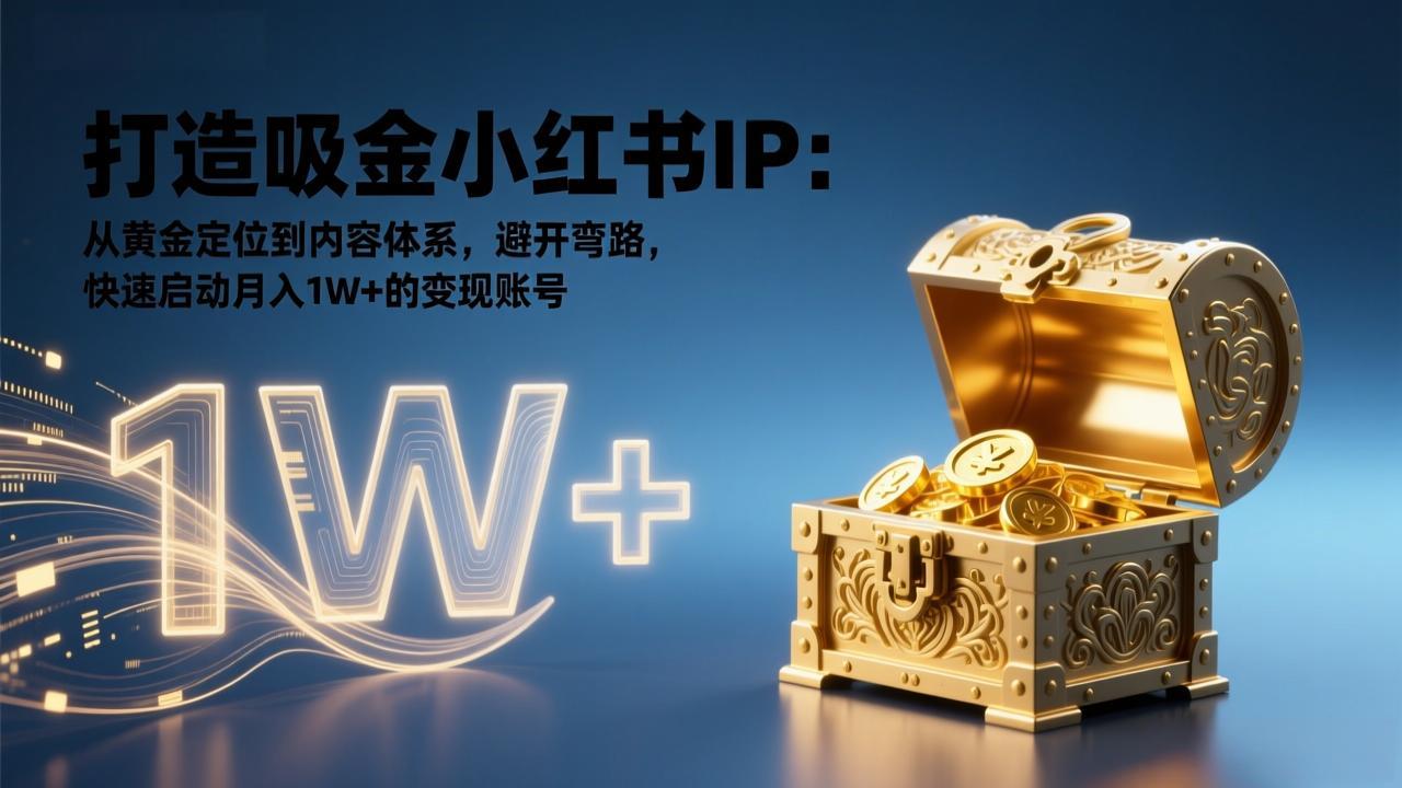 打造吸金小红书IP：从黄金定位到内容体系，避开弯路，快速启动月入1W+的变现账号-保成圈-山云人力,分享创业咨询_最新网络项目资源