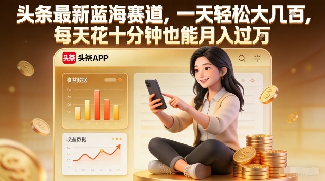 头条最新蓝海赛道，一天轻松大几张，每天花十分钟也能月入过1W【揭秘】-保成圈-山云人力,分享创业咨询_最新网络项目资源
