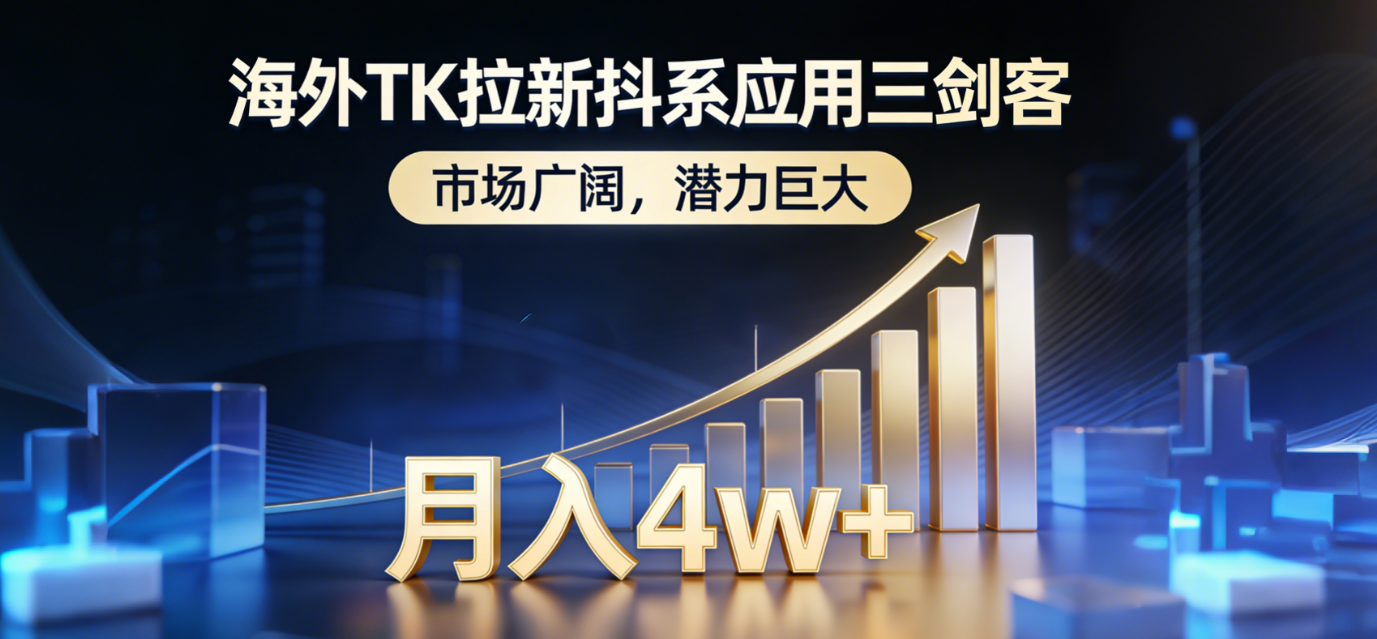 海外TK拉新抖系应用三剑客，市场广阔，潜力巨大，月入1w+-保成圈-山云人力,分享创业咨询_最新网络项目资源