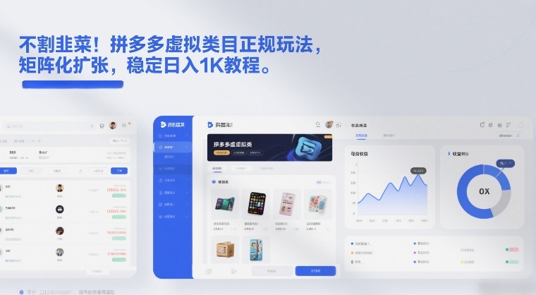 不割韭菜！拼多多虚拟类目正规玩法，矩阵化扩张，稳定日入1K教程【揭秘】-保成圈-山云人力,分享创业咨询_最新网络项目资源