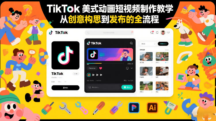 TikTok美式动画短视频制作教学，从创意构思到发布的全流程-保成圈-山云人力,分享创业咨询_最新网络项目资源