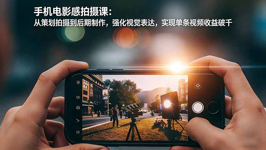 手机电影感拍摄课：从策划拍摄到后期制作，强化视觉表达，实现单条视频收益破千-保成圈-山云人力,分享创业咨询_最新网络项目资源