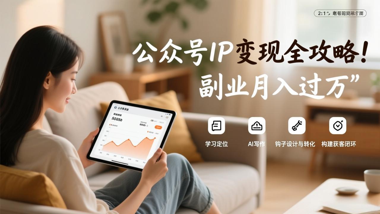 公众号IP变现全攻略，学习定位、AI写作、钩子设计与转化，构建获客闭环，副业月入过万-保成圈-山云人力,分享创业咨询_最新网络项目资源