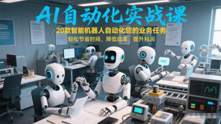 AI自动化实战课：20款智能机器人自动化您的业务任务，轻松节省时间，降低成本，提升利润-保成圈-山云人力,分享创业咨询_最新网络项目资源