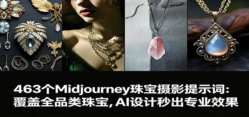 463个Midjourney珠宝摄影提示词：覆盖全品类珠宝，AI设计秒出专业效果-保成圈-山云人力,分享创业咨询_最新网络项目资源