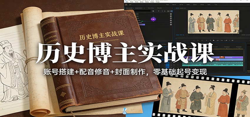 历史博主实战课：账号搭建+配音修音+封面制作，零基础起号变现-保成圈-山云人力,分享创业咨询_最新网络项目资源