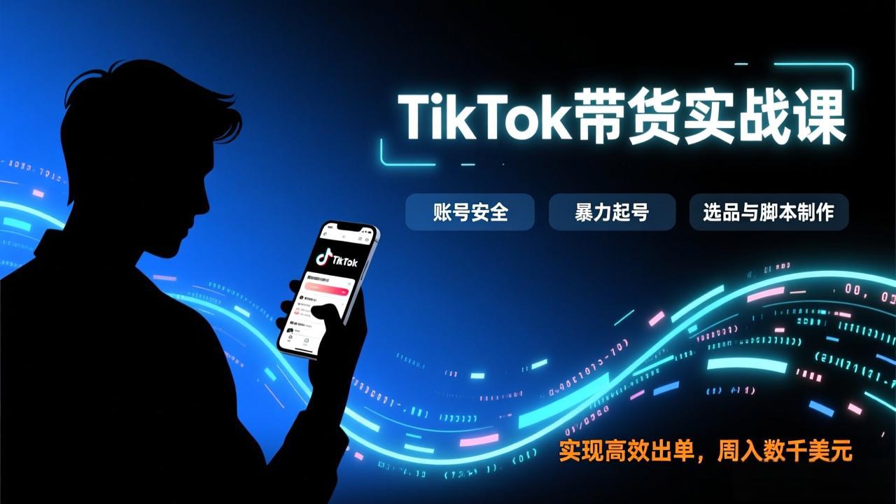 TikTok带货实战课，涵盖账号安全、暴力起号、选品与脚本制作，实现高效出单，周入数千美元-保成圈-山云人力,分享创业咨询_最新网络项目资源