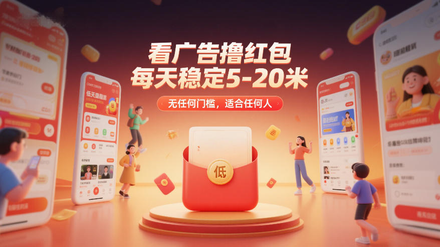 看广告撸红包，每天稳定5-20米，无任何门槛，适合任何人-保成圈-山云人力,分享创业咨询_最新网络项目资源