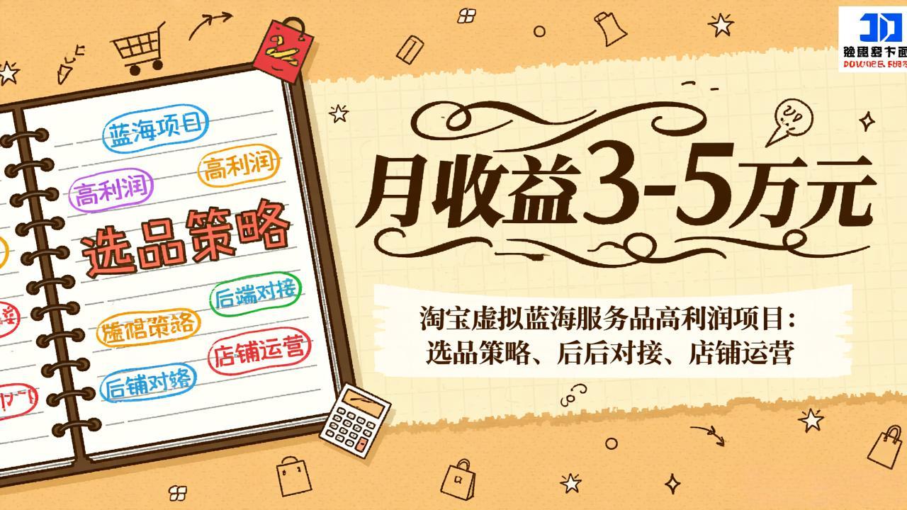 淘宝虚拟蓝海服务品高利润项目：选品策略、后端对接、店铺运营，月收益可达3-5万元-保成圈-山云人力,分享创业咨询_最新网络项目资源
