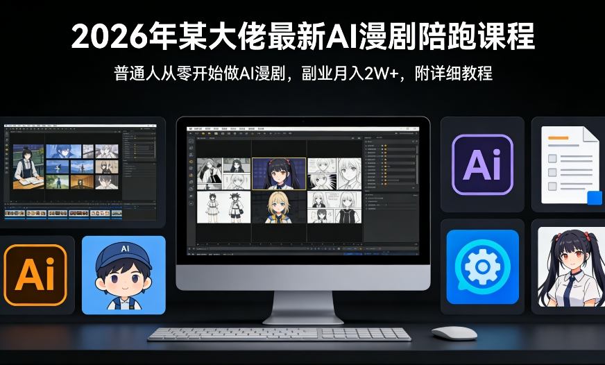 26年某大佬最新Ai漫剧陪跑课程，普通人从零开始做AI漫剧，副业月入2W+-保成圈-山云人力,分享创业咨询_最新网络项目资源