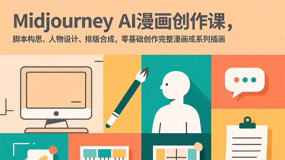 Midjourney AI漫画创作课，脚本构思、人物设计、排版合成，零基础创作完整漫画或系列插画-保成圈-山云人力,分享创业咨询_最新网络项目资源