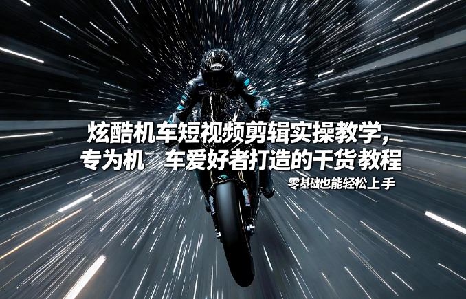 炫酷机车短视频剪辑实操教学，专为机车爱好者打造的干货教程，零基础也能轻松上手-保成圈-山云人力,分享创业咨询_最新网络项目资源