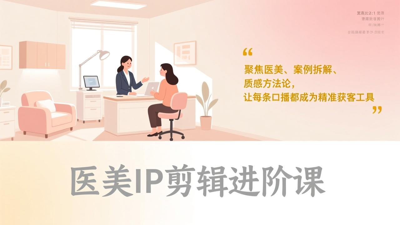 医美IP剪辑进阶课，聚焦医美、案例拆解、质感方法论，让每条口播都成为精准获客工具-保成圈-山云人力,分享创业咨询_最新网络项目资源