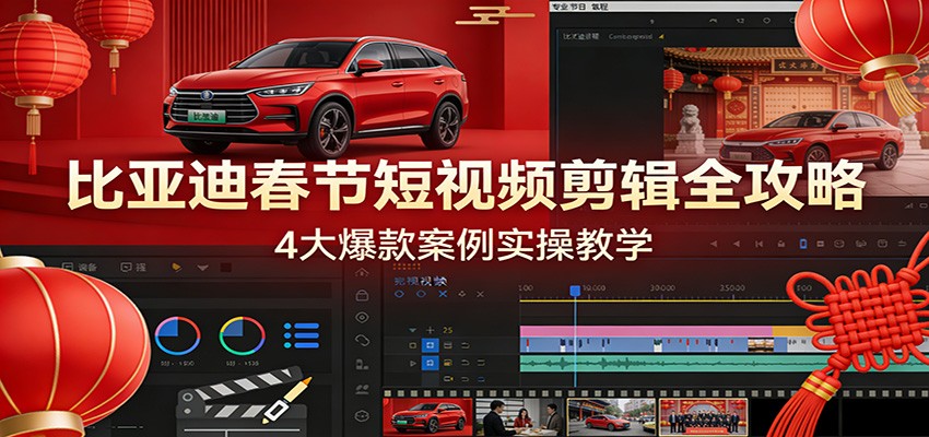 比亚迪春节短视频剪辑全攻略，4大爆款案例实操教学-保成圈-山云人力,分享创业咨询_最新网络项目资源