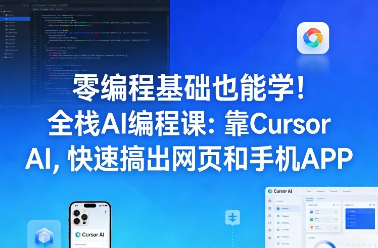 零编程基础也能学！全栈AI编程课：靠Cursor AI，快速搞出网页和手机APP-保成圈-山云人力,分享创业咨询_最新网络项目资源
