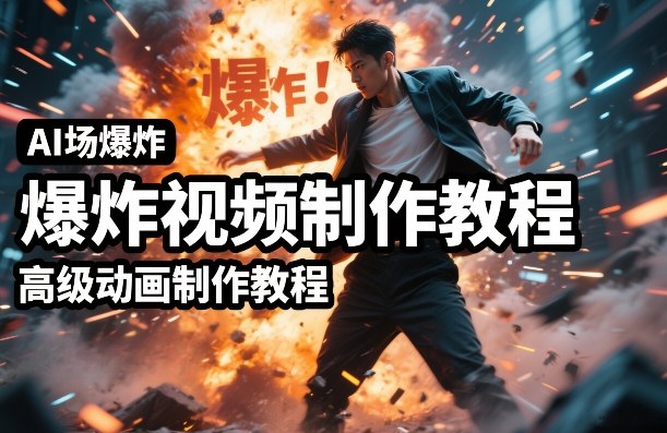 AI场景爆炸视频制作教程，利用人物实拍视频制作出高级的动画特效-保成圈-山云人力,分享创业咨询_最新网络项目资源