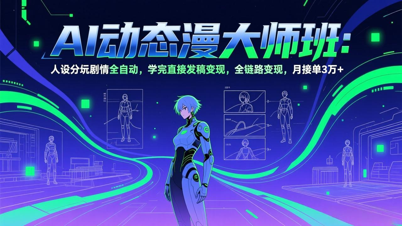 AI动态漫剧大师班：人设分镜剧情全自动，学完直接发稿变现，全链路变现，月接单3万+-保成圈-山云人力,分享创业咨询_最新网络项目资源