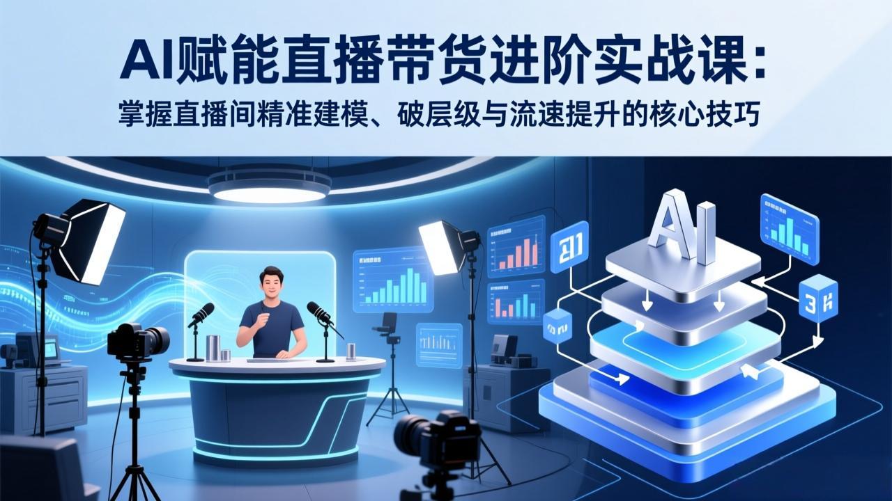 AI赋能直播带货进阶实战课：掌握直播间精准建模、破层级与流速提升的核心技巧-保成圈-山云人力,分享创业咨询_最新网络项目资源