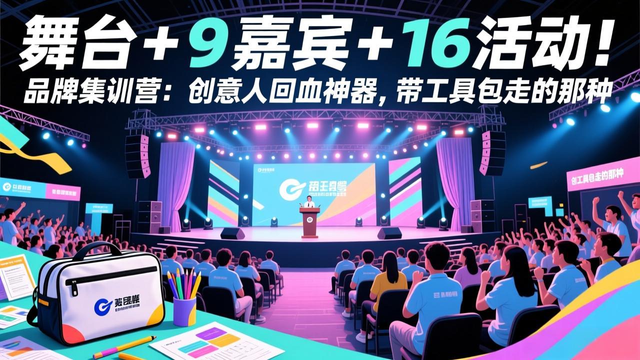 舞台 + 9 嘉宾 + 16 活动！品牌集训营：创意人回血神器，带工具包走的那种-保成圈-山云人力,分享创业咨询_最新网络项目资源