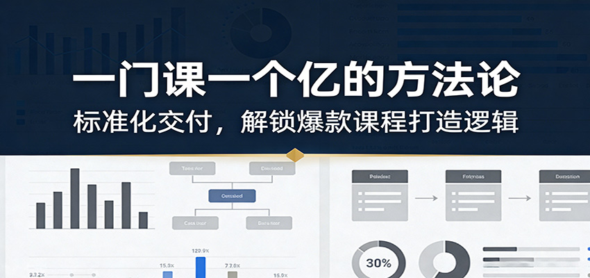 一门课一个亿的方法论：标准化交付，解锁爆款课程打造逻辑-保成圈-山云人力,分享创业咨询_最新网络项目资源