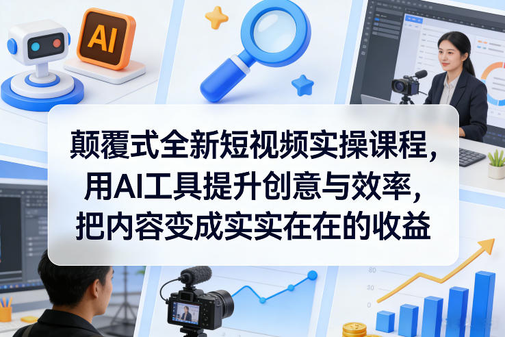 颠覆式全新短视频实操课程，用AI工具提升创意与效率，把内容变成实实在在的收益-保成圈-山云人力,分享创业咨询_最新网络项目资源