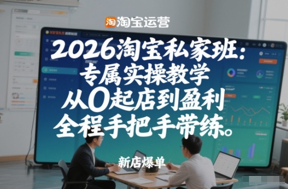 2026淘宝私家班：专属实操教学，从0起店到盈利，全程手把手带练(更新26年2月)-保成圈-山云人力,分享创业咨询_最新网络项目资源