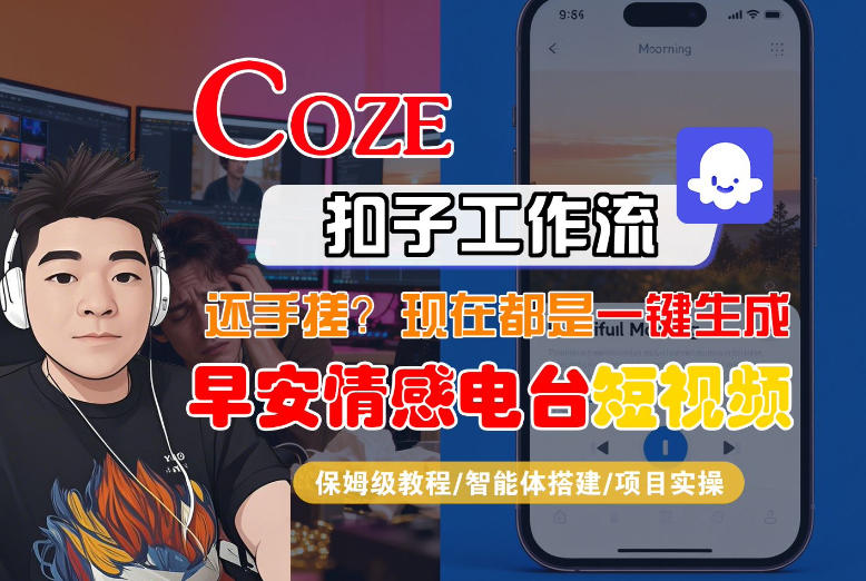 【Coze工作流搭建实操教程】【coze】早安情感电台日签视频还在手动做？用扣子工作流自动生成，省时90%-保成圈-山云人力,分享创业咨询_最新网络项目资源