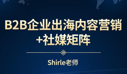 shirle老师·B2B企业出海内容营销+社媒矩阵-保成圈-山云人力,分享创业咨询_最新网络项目资源