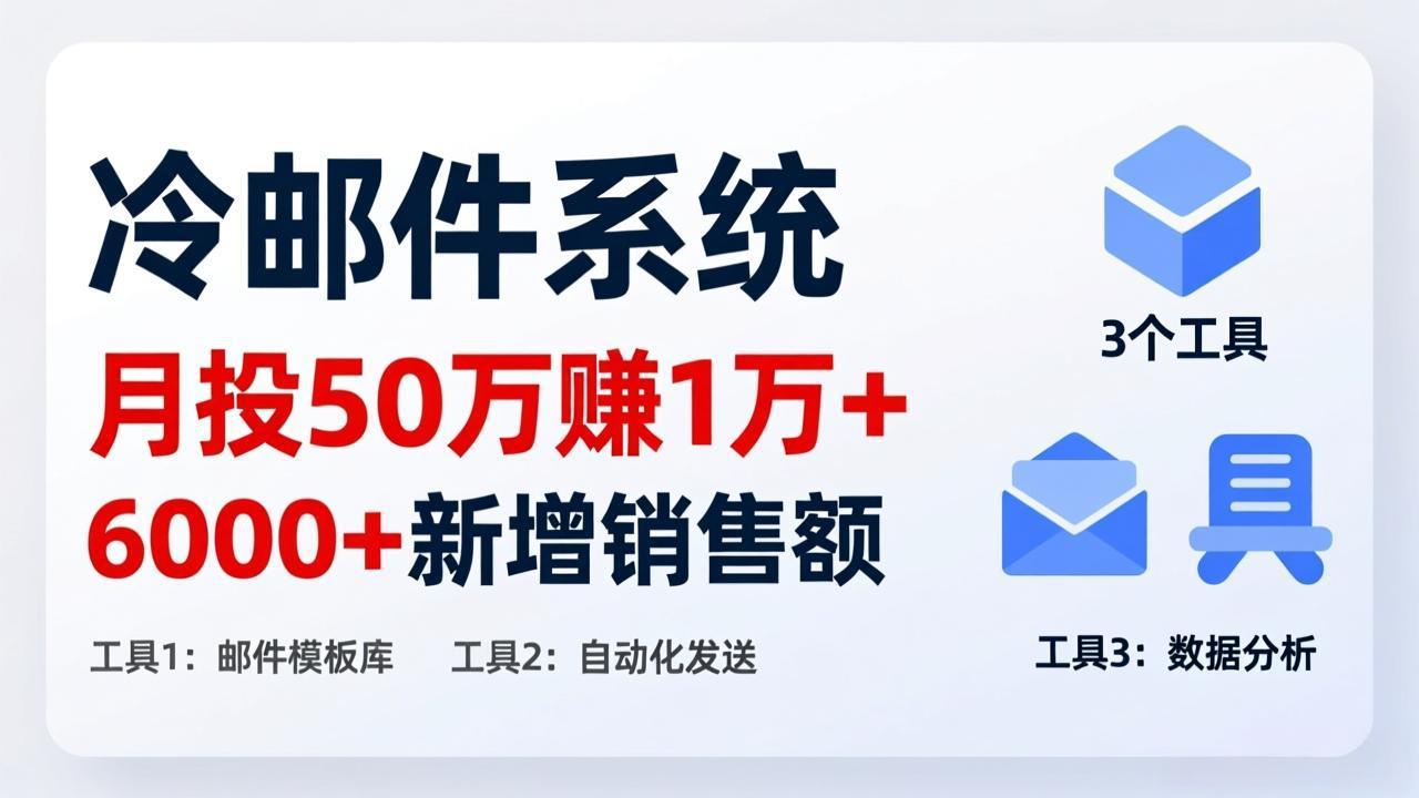 月投 50 刀赚 1 万 +！冷邮件系统：6000 + 新增销售额，靠 3 个工具轻松搞-保成圈-山云人力,分享创业咨询_最新网络项目资源