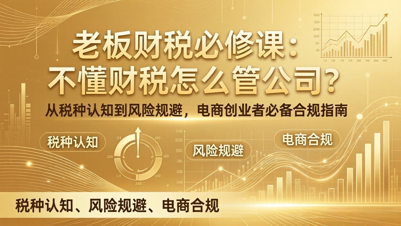 老板财税必修课：不懂财税怎么管公司？从税种认知到风险规避，电商创业者必备合规指南-保成圈-山云人力,分享创业咨询_最新网络项目资源