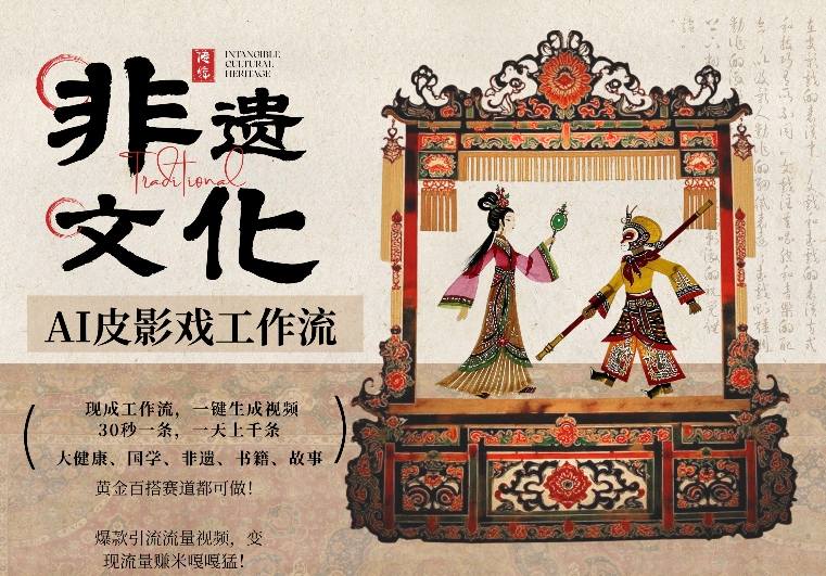 AI一键生成民俗文化非遗皮影戏视频，一刀不剪无需剪辑，30S一条，一天上百条，流量财富嘎嘎猛-保成圈-山云人力,分享创业咨询_最新网络项目资源
