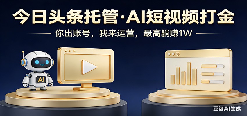 头条号AI托管，我提供作品，你提供账号，每天5分钟发布，小白躺赚3000+-保成圈-山云人力,分享创业咨询_最新网络项目资源