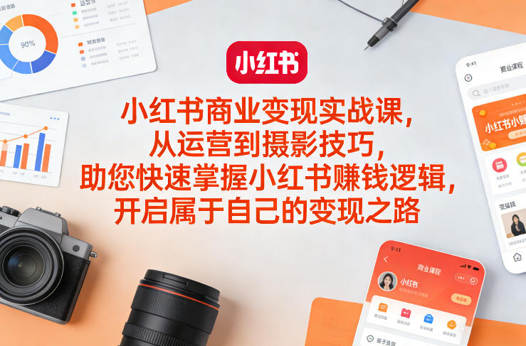 小红书商业变现实战课，从运营到摄影技巧，助您快速掌握小红书賺钱逻辑，开启属于自己的变现之路-保成圈-山云人力,分享创业咨询_最新网络项目资源