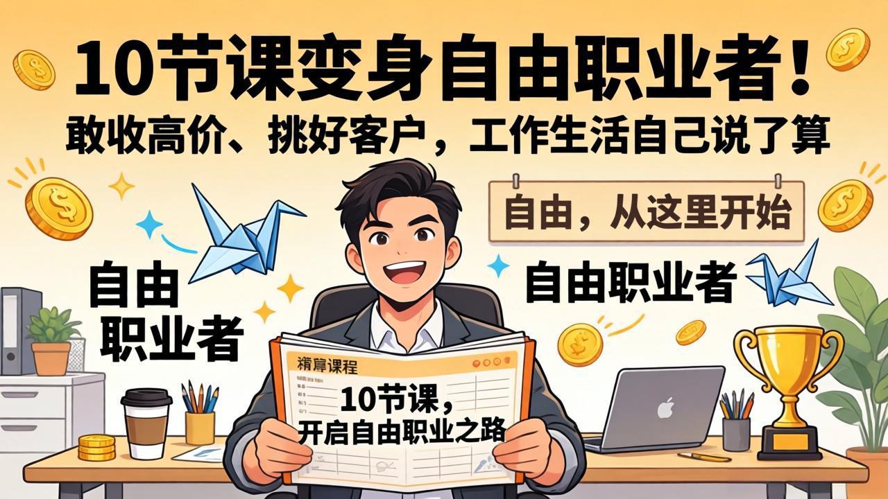 10 节课变身自由职业者！敢收高价、挑好客户，工作生活自己说了算-保成圈-山云人力,分享创业咨询_最新网络项目资源