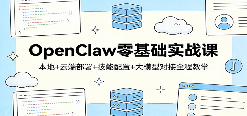 OpenClaw零基础实战课：本地+云端部署+技能配置+大模型对接全程教学-保成圈-山云人力,分享创业咨询_最新网络项目资源